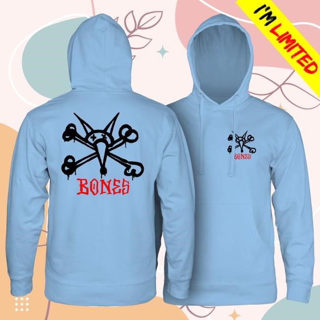 Powell Peralta Rat Bones Hoodie Aqua Old Skull Skateboards Collection