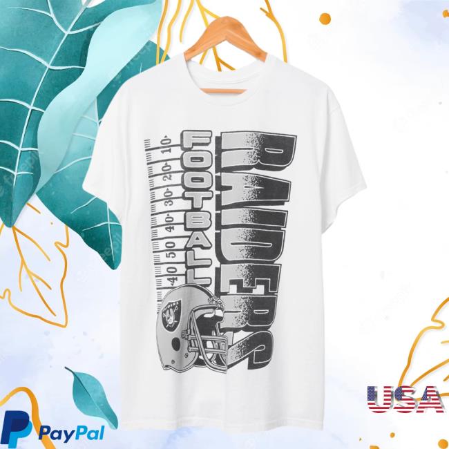 Official Junk Food Apparel Clothing Store Shop Junkfoodclothing Las Vegas Raiders Helmet Yardage Flea Market T-Shirt