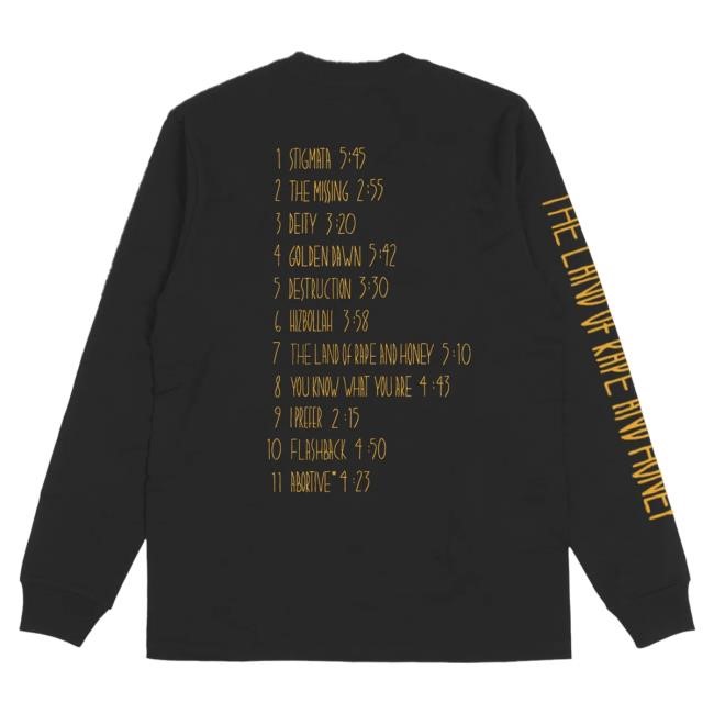 The Land Of Rape And Honey Album LS T Shirt (Black) Ministry Store Merch