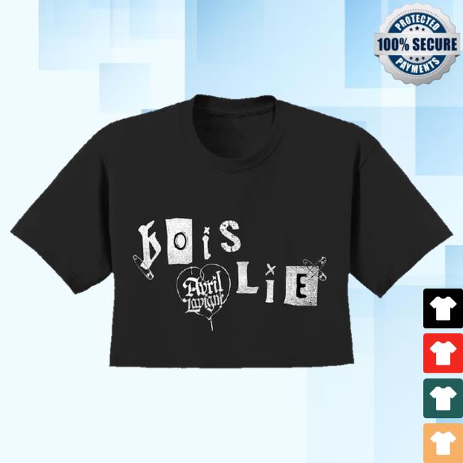 Official Avril Lavigne Merch Store Avril Lavigne Bois Lie Crop T-Shirts Avril Lavigne Clothing Shop AvrilLavigne