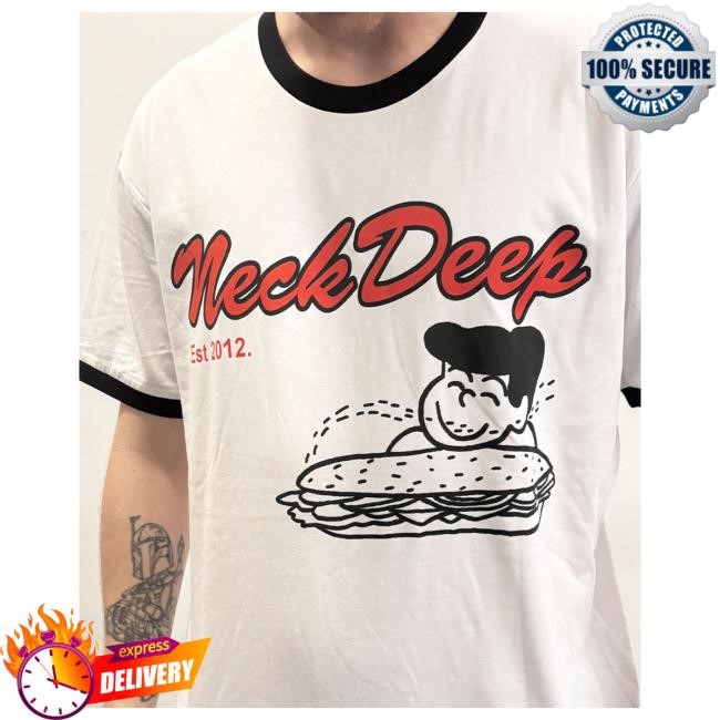Official Neck Deep Merch Store Neck Deep Sub Ringer Tshirt – White/Black
