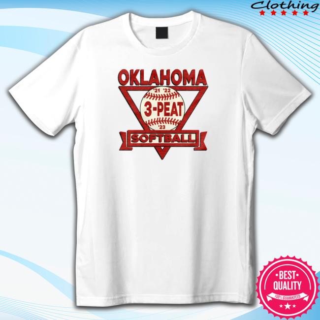 Official Oklahoma 3 Peat Vintage Softball T Shirt