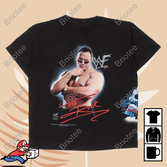 Official Justin Reed Vintage WWF The Rock T Shirt Black Justinreed