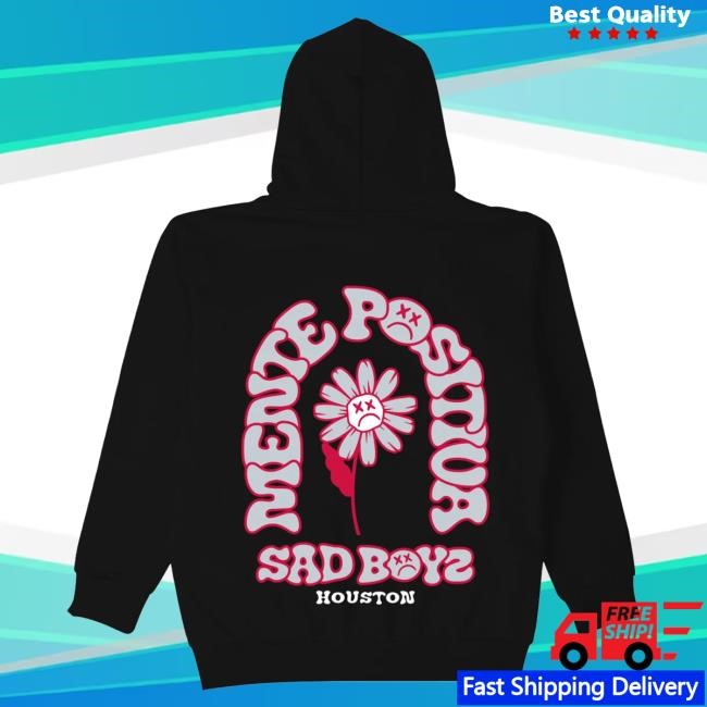 Official Sad Boyz Merch Store Mente Positiva Houston Hoodie - Black