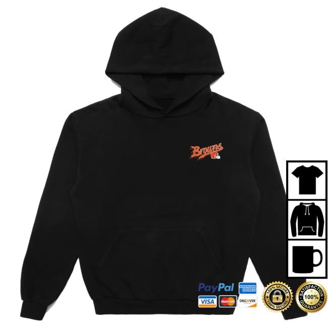 Official Born X Raised Clothing Born X Raised + Browns Pro Script T Shirt: Black NFL 2025 Kickoff