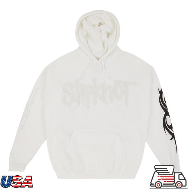Slipknot Merch White Logo Pullover Hoodie
