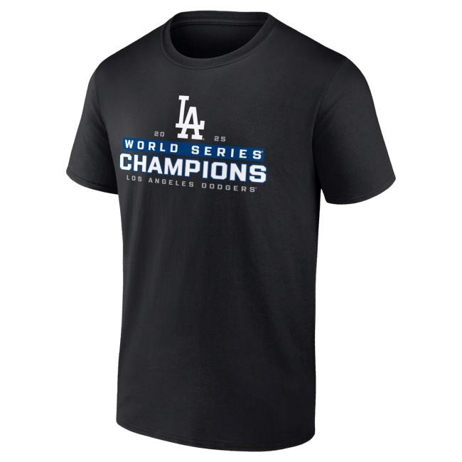 Men's Los Angeles Dodgers Fanatics Black 2025 World Series Champions Big & Tall Signature Roster Top Shirt Official MLB Shop