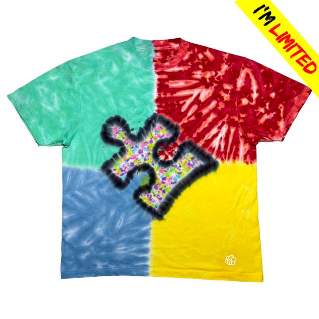 Official The Tie Dye Company Autism Jigsaw Puzzle Piece Tie Dye Tees