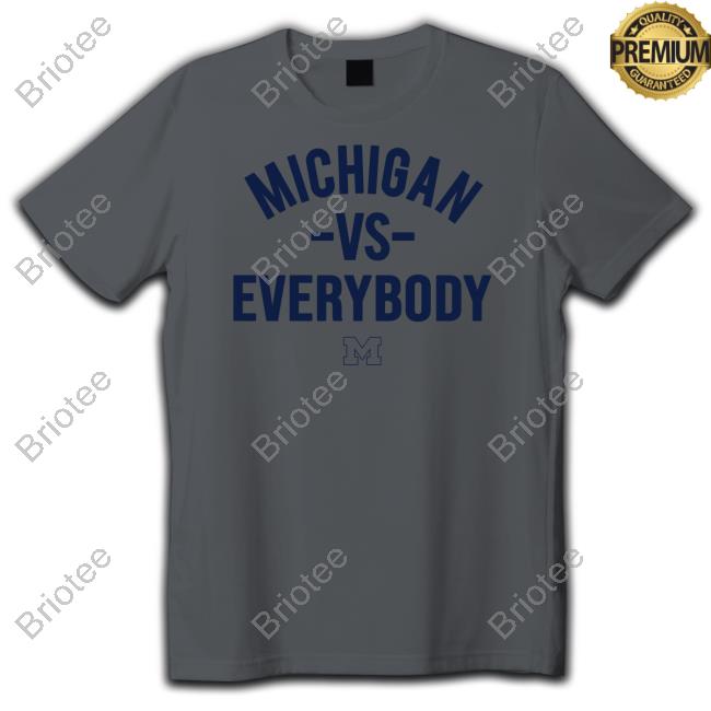 Sherrone Moore Wearing Michigan Vs. Everybody Gray Tee Shirt Mden