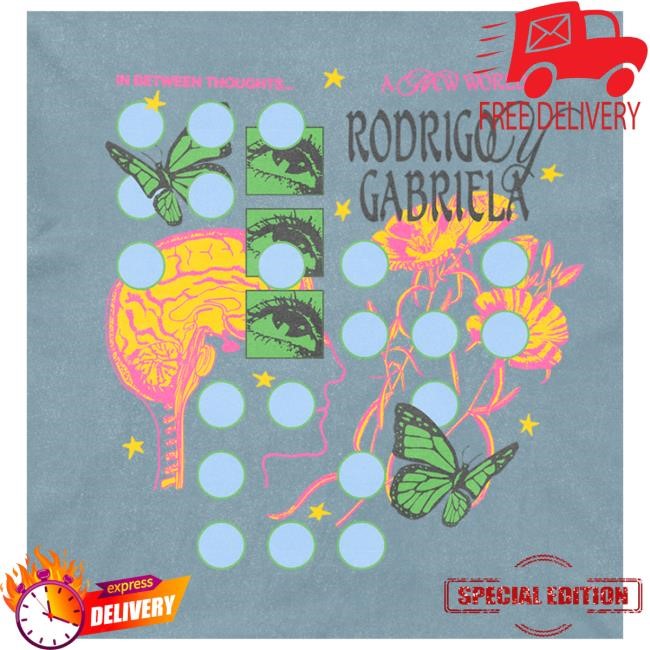 Official Rodrigo Y Gabriela Merch Rodgab Butterfly And Brain Tees