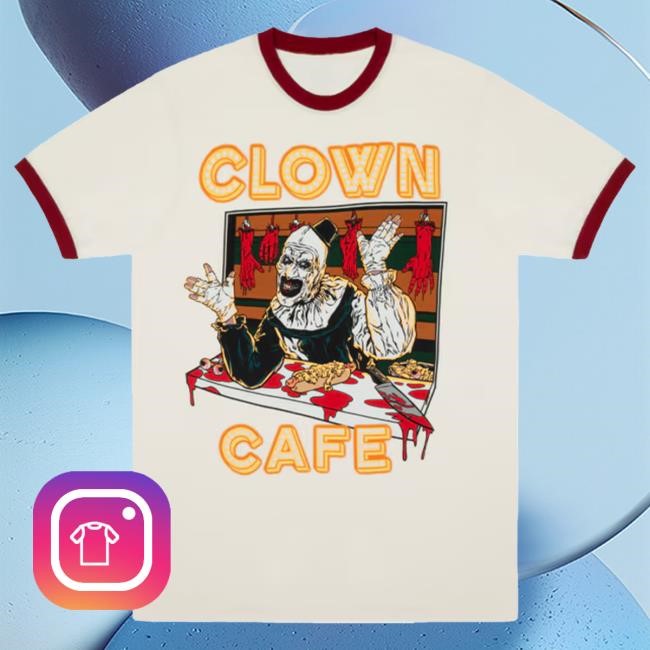 Official Halloween Horror Nights 2025 Terrifier Clown Cafe Adult Ringer Top Shirt