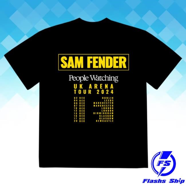 Official Sam Fender Shop Sam Fender UK Tour Dateback Black Shirt New
