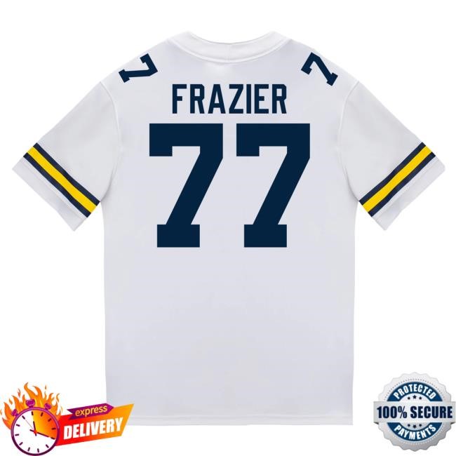The M Den Michigan Wolverines #77 Blake Frazier Student Athlete White Football Jersey Shirts