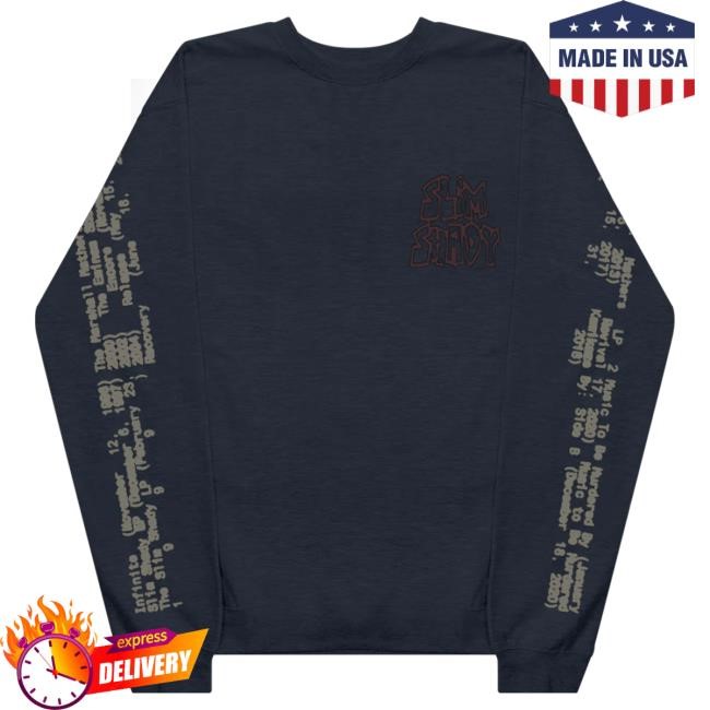 Official Eminem Store Merch Eminem Graffiti Slim Crewneck (Black) Slim Shady