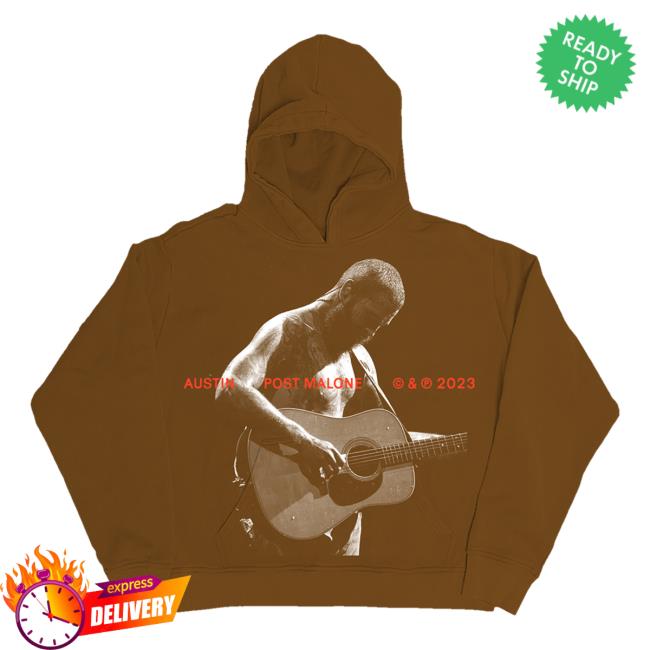 Official Post Malone Merch Austin Guitar Hoodie
