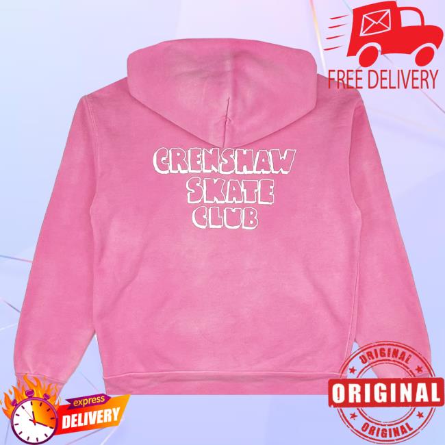 Official Crenshaw Skate Club Og Logo Attractive Hoodie (Sun Faded) Pink CrenshawSkateClub