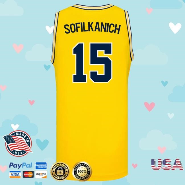 Michigan Wolverines #15 Ashley Sofilkanich Student Athlete Maize Women's Basketball Jersey New Shirt The M Den Shop Official