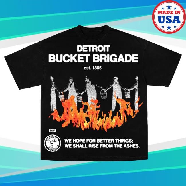 Official Sana Detroit Store Detroit Bucket Brigade Attractive Shirt - Vintage Black SanaDetroit