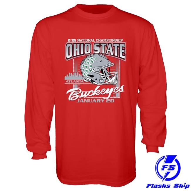Ohio State Buckeyes Red 2025 National Championship Bound Long Sleeve Tee