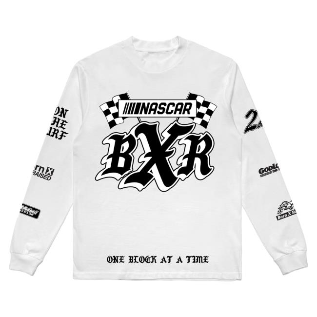 Official Born X Raised Merch Store Shop Born X Raised + Nascar Rocker Long Sleeve Tee Shirt