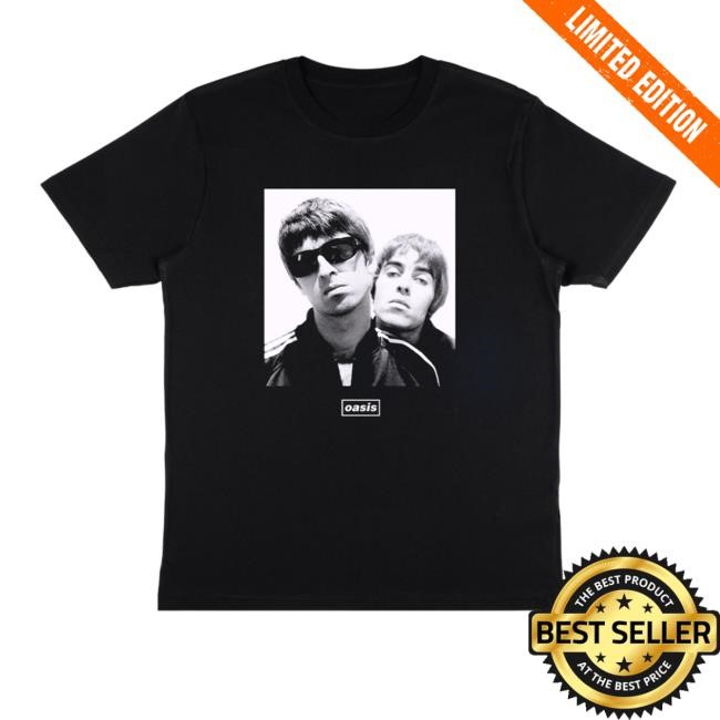 Oasis Merch Liam & Noel Black Tee Shirt Oasis Shop