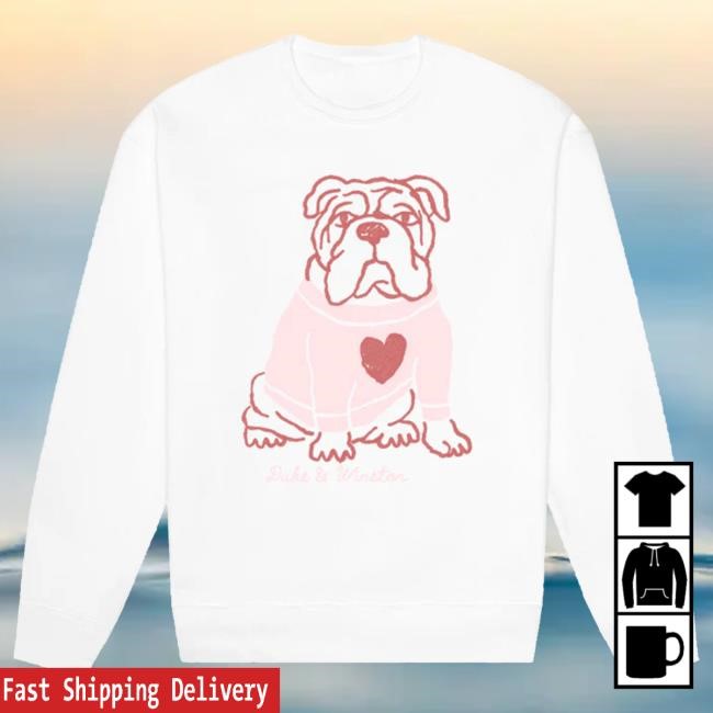 Bulldog Heart Sweatshirt (White) Duke & Winston Timeless Casual Wear
