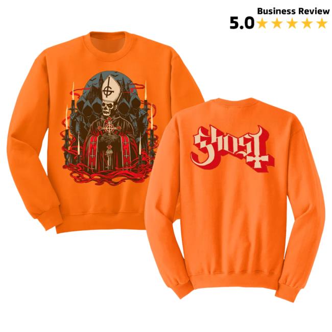 Official Ghost Band Rock Backstreet Papa 1 Orange Pullover Sweatshirt Backstreetmerch