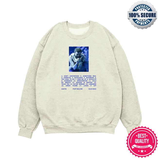 Official Post Malone Merchandise Tracklist Tee