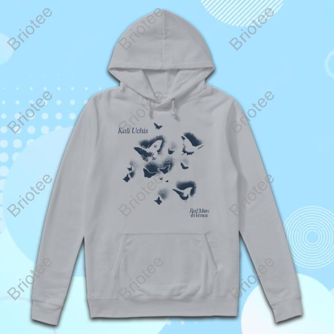 Kali Uchis Merch Blue Butterfly Red Moon In Venus Crewneck Sweatshirt Blue Butterfly T-Shirt