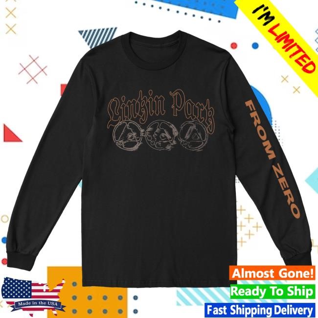 Official Linkin Park Merch Store LP Swept Black Holiday Long Sleeve Shirt LinkinPark