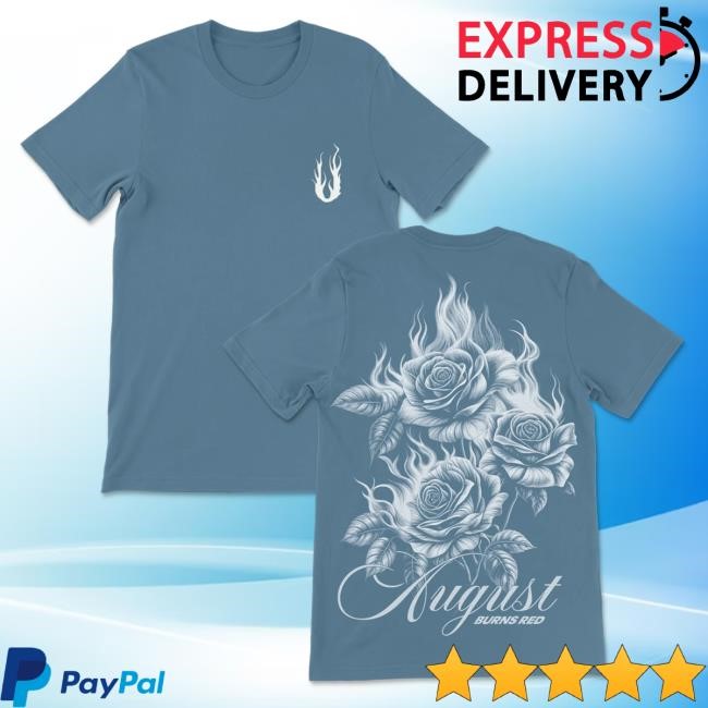 August Burns Red Official Store Burning Flowers Blue Tee