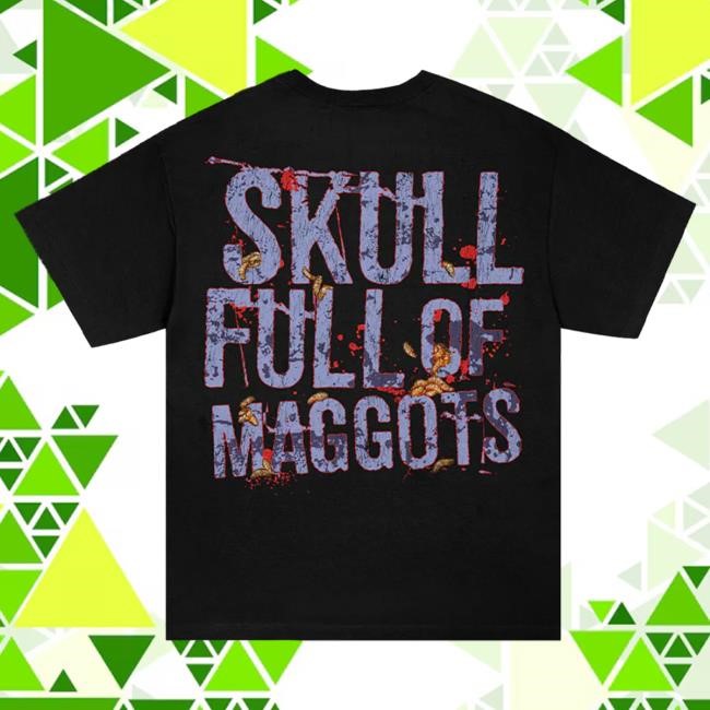 Official Cannibal Corpse Merch Skull Full Of Maggots Tshirt (Black)