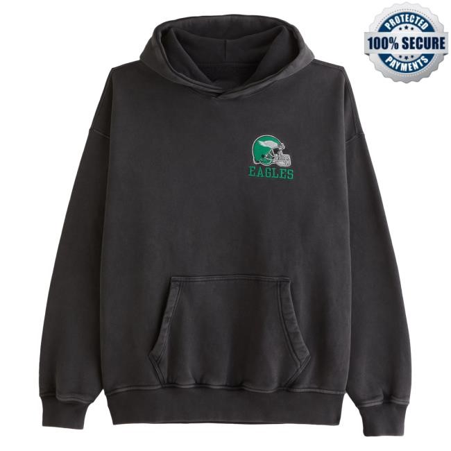 Official Abercrombie And Fitch Merch Philadelphia Eagles Graphic Hooded Sweatshirt NFL by Abercrombie