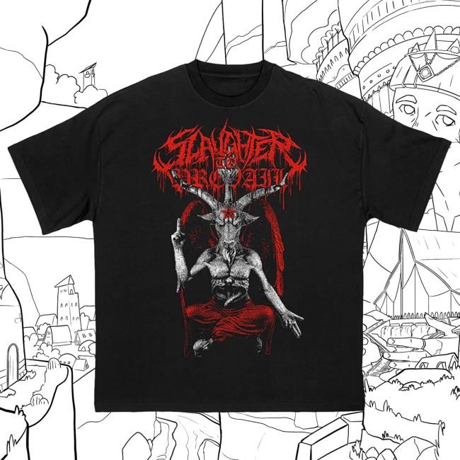 Slaughter To Prevail - Baphomet Short Sleeve Shirt White Logo Slaughter To Prevail Merch