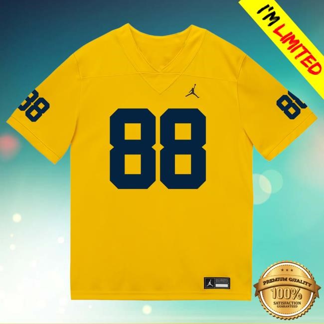 Official The M Den Michigan Wolverines #88 Lugard Edokpayi Student Athlete Maize Football Jersey Top Shirt