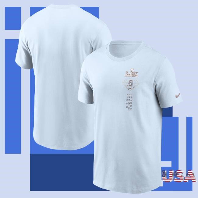 Graphic Super Bowl Lx NFL Nike Light Blue T-Shirt 2026 Icon