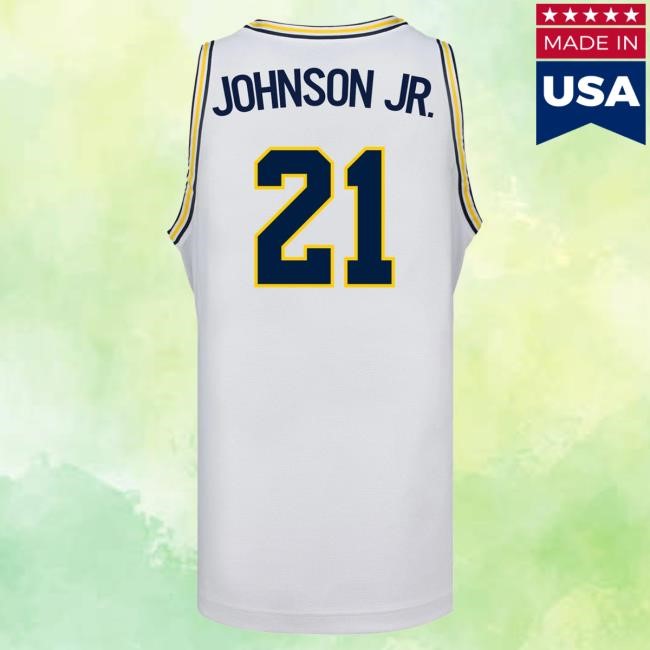 Michigan Wolverines #21 Morez Johnson Jr. Student Athlete White Basketball Jersey New Shirt The M Den Shop Official