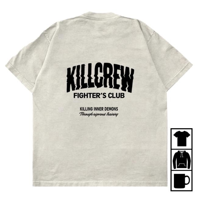 Official Kill Crew Apparel Clothing Oversized Rigorous Training Popover Shirt - Sand / Black KillCrew Shop