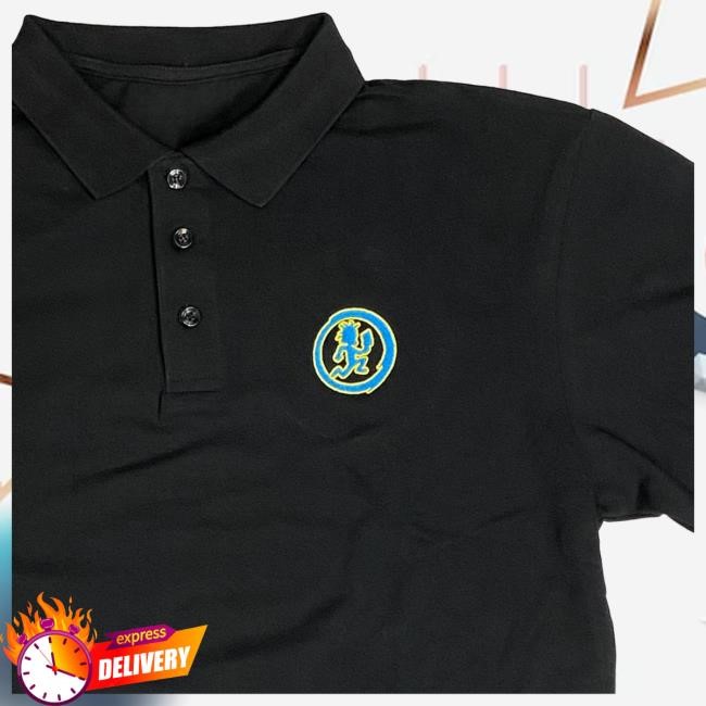 Official Icp Merch Clothing Store Insane Clown Posse "Hatchetman Circle" Embroidered Polo Shirt