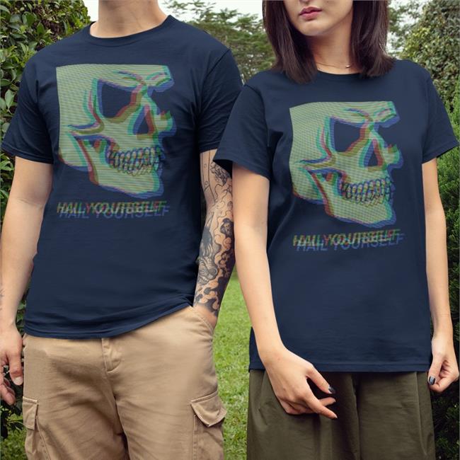 Lpotl Last Podcast Merch Digital Skull Hail Yourself T Shirt