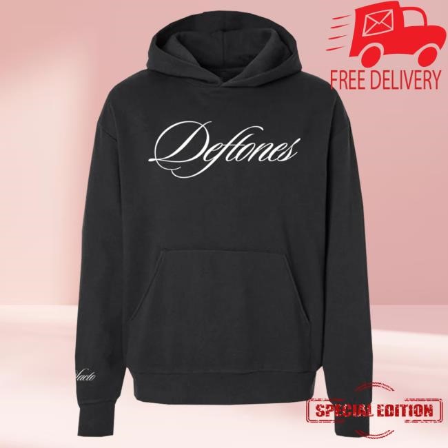 Official Deftones Merch Store Deftones Embroidered Script Logo Pullover Sweatshirt Deftones Shop