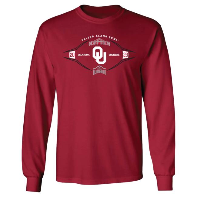 Official Alamo Bowl Merch Store Alamo Bowl 2023 Valero Alamo Bowl OKLAHOMA L/S Tee Alamo Bowl Merchandise Alamobowl Apparel Clothing Shop