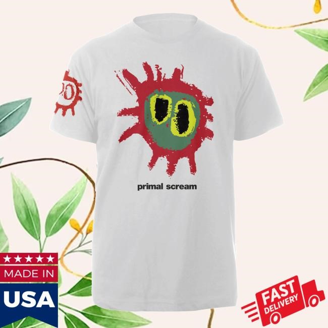 The Clash Official Merch Shop White Screamadelica Tour Short Sleeve TShirt