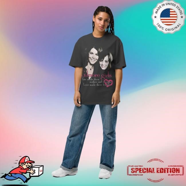 Official Gilmore Girls Love Made Them Friends Oversized Faded Top Shirt