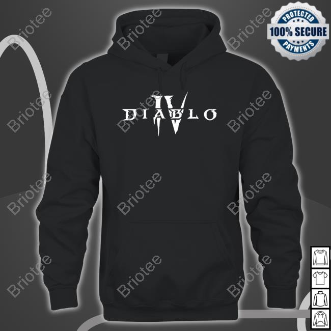 Official Diablo 4 Merch Diablo Iv White Core Logo Black T Shirt