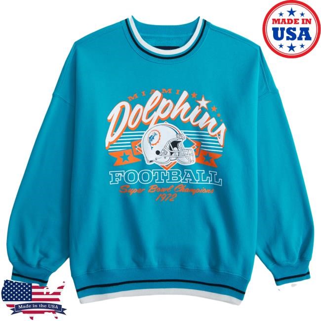 Official Abercrombie And Fitch Clothing Miami Dolphins Vintage Sunday Crew NFL by Abercrombie