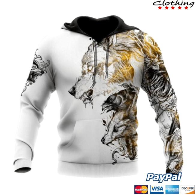 Official Banantees Viking Wolf Tattoo Girl All Over Printed 3D Shirt