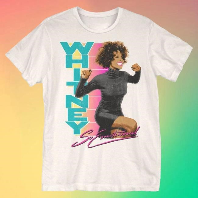 Official Whitney Houston Clothing Whitney Houston So Emotional Vintage Print Attractive Shirt
