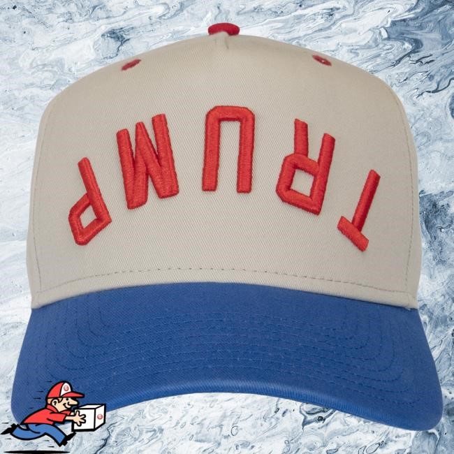 Official Donald Trump Merch Shop Upside Down Trump Embroidered Cap Stone/Blue/Red Trump Store