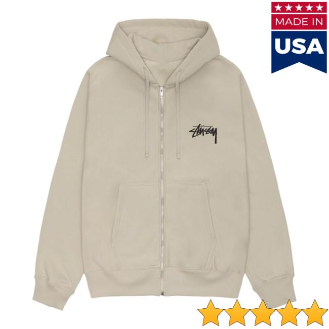 Stussy Clothing Store Shop Merch Classic Dot Zip Up Hoodies Khaki Apparel
